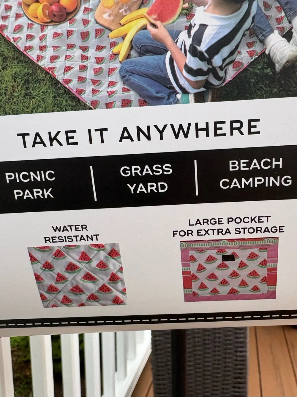 NWT Scout “One in a Melon” Outdoor Throw Blanket